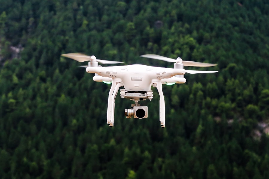 Unmanned aerial system in flight during testing